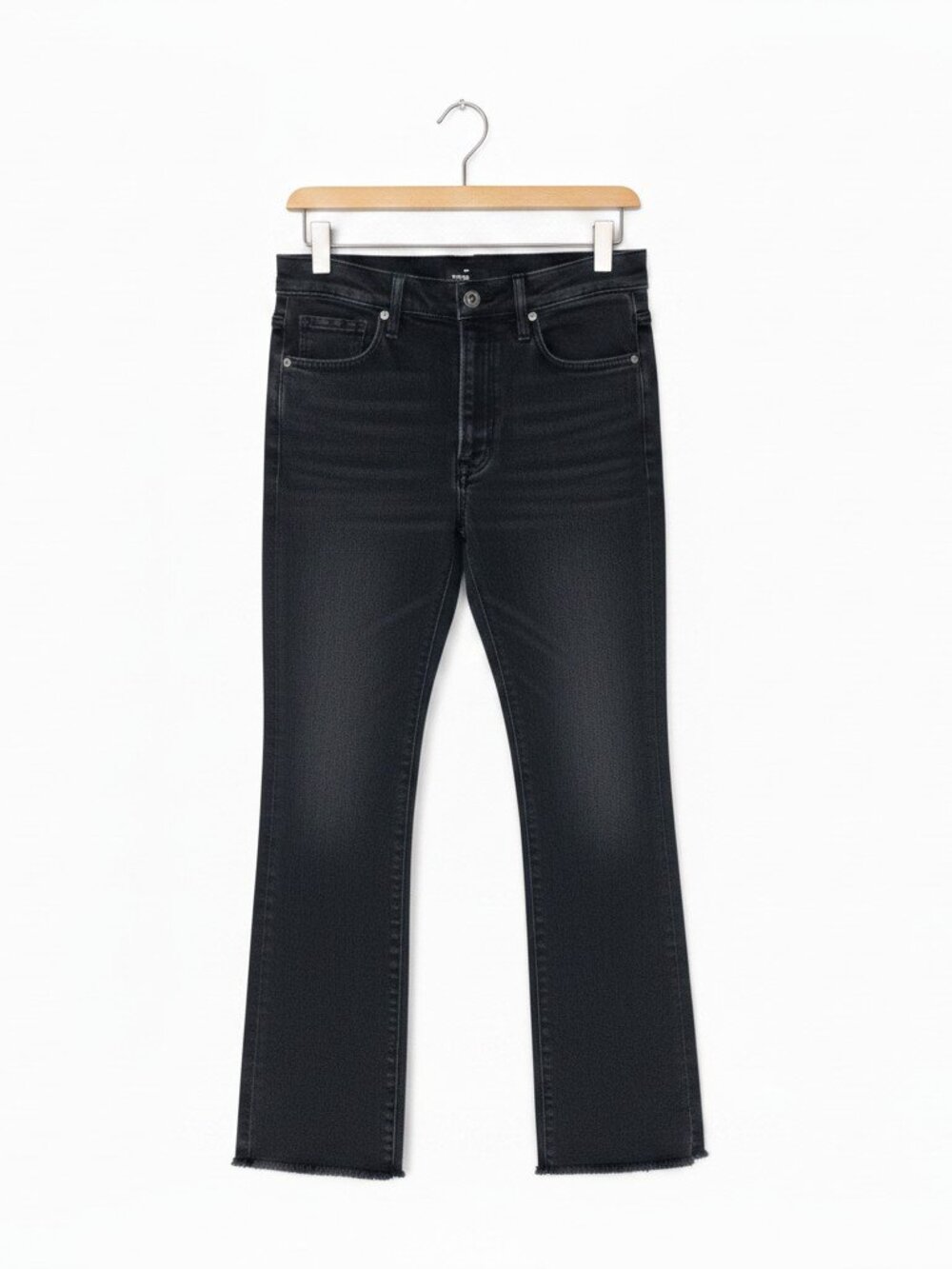 MOTHER The Hustler Ankle Fray Jeans - Color: Not Guilty (Black) Women's Denim